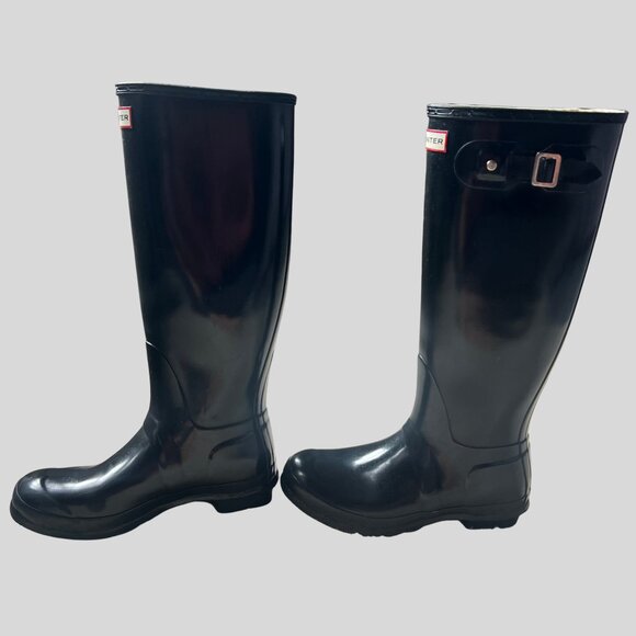 Hunter Original Gloss Tall Black Rain Boots – Size 7 (US) - Picture 4 of 10